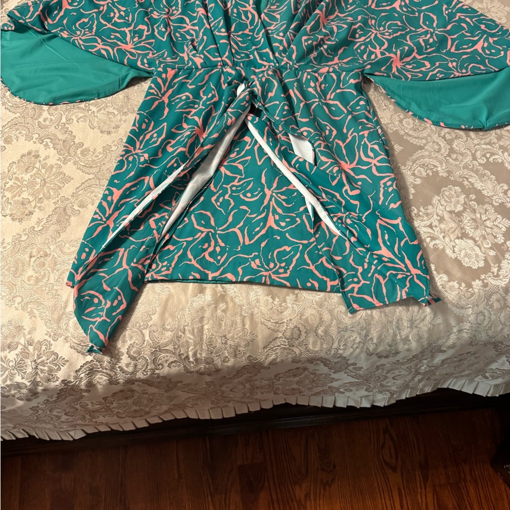 Alexia Admor Teal and Pink Midi Dress